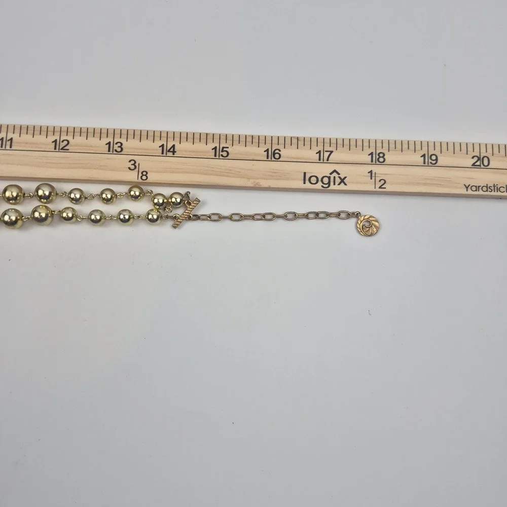 VTG 50s Lisner‎ Gold Tone Double Strand Beaded Necklace 15–18